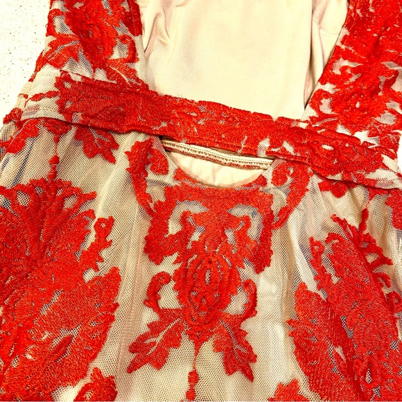 For Love & Lemons San Marcos Lace Open Back red Dress XS - Picture 8 of 9